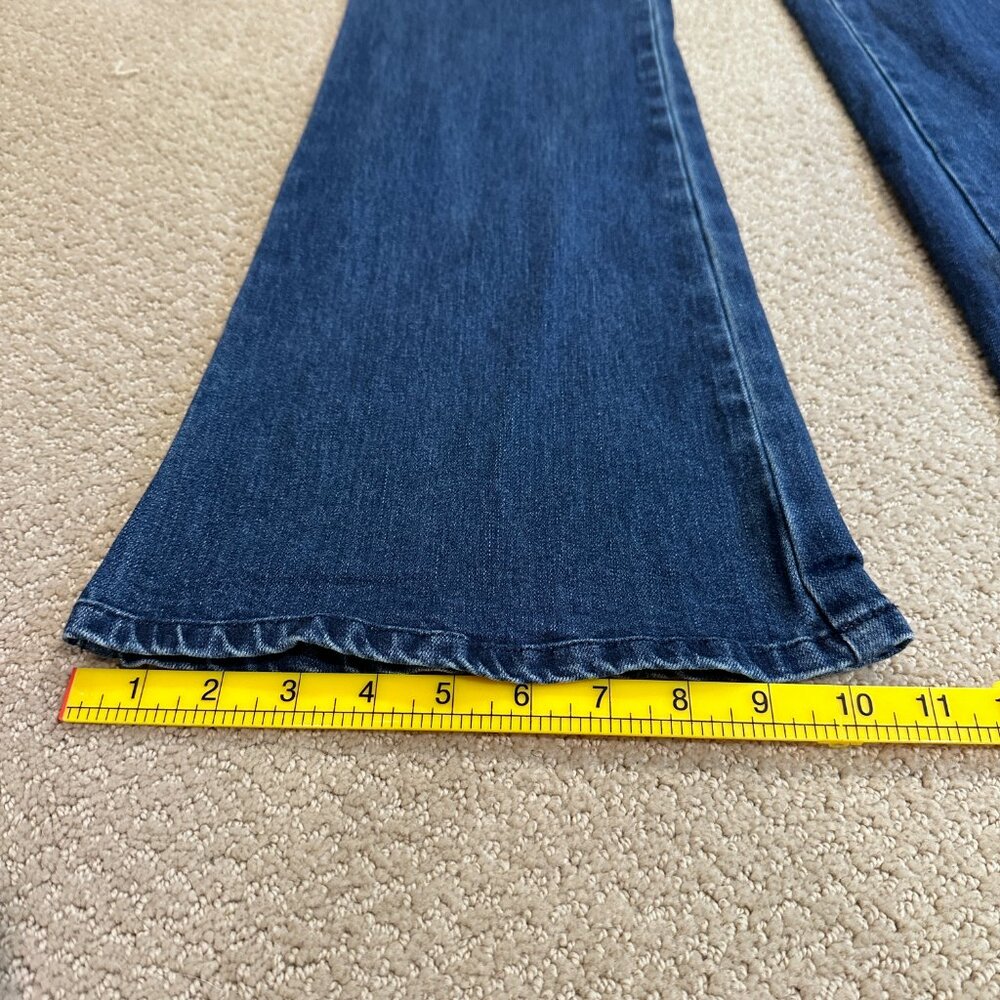 Vestique Jeans High Waist Flare Boho Festival Dark Patch Pockets LARGE #71P1355A - Picture 8 of 10